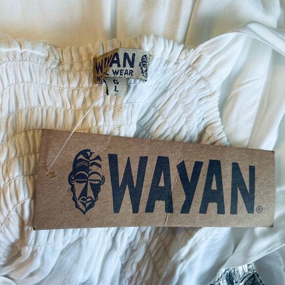 NWT Wayan natural wear white beaded maxi dress - Picture 3 of 4